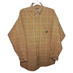 Panhandle‎ Slim Men's Large 16-33/34 Plaid Button-Down Long Sleeve Shirt